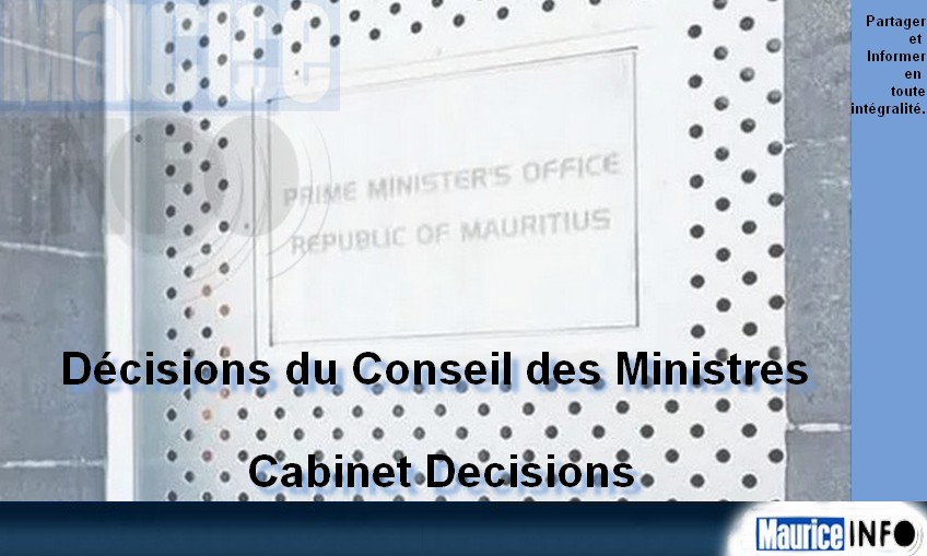 Décisions du Conseil des Ministres du 23 février 2024 - Maurice Info